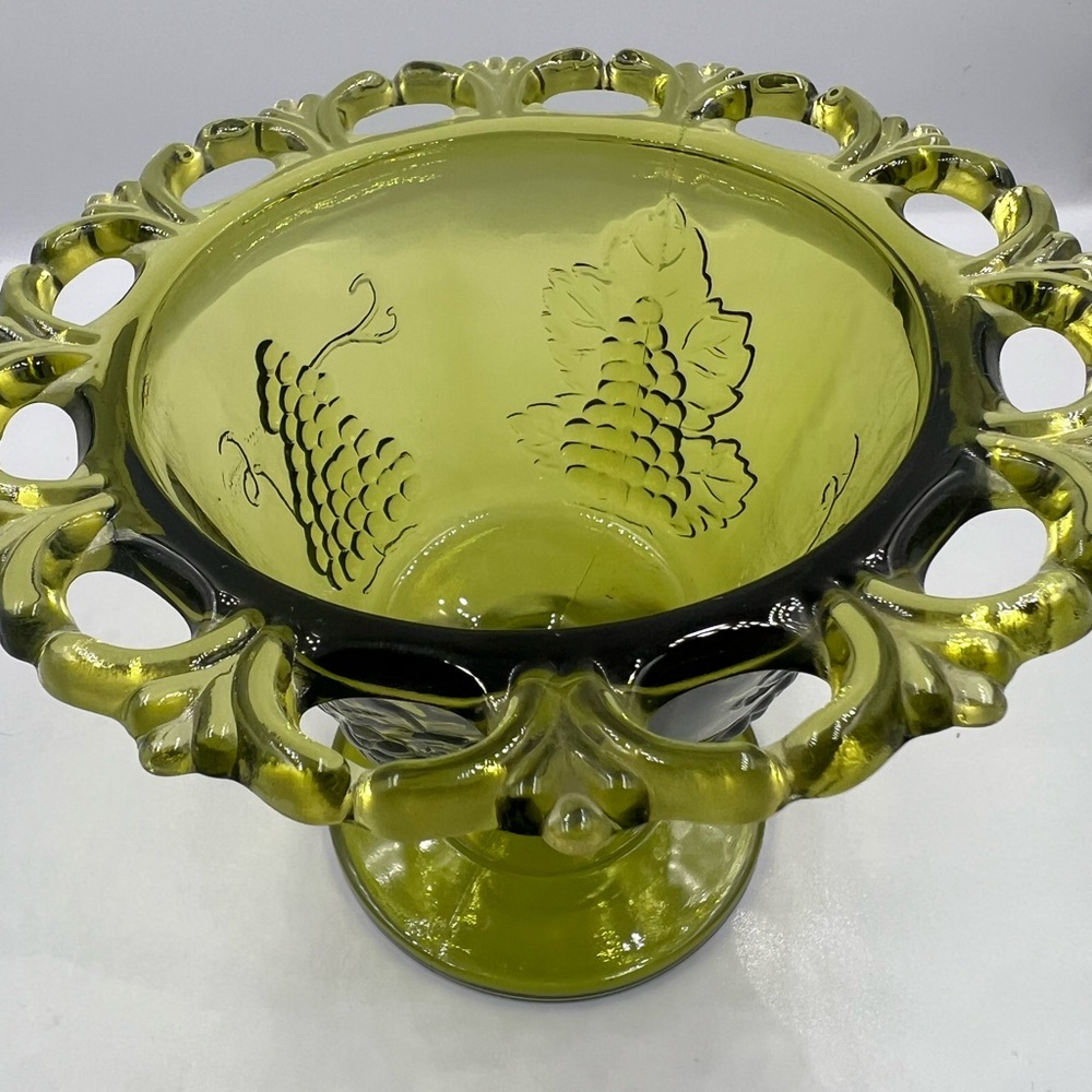 Vintage Green Indiana Glass Goblet
